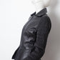 Armani 2000s black leather peplum jacket