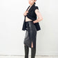 Krizia 80's black eel leather pencil skirt