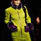 Jean Paul Gaultier FW 1995 faux fur nylon coat with circuit board stitching