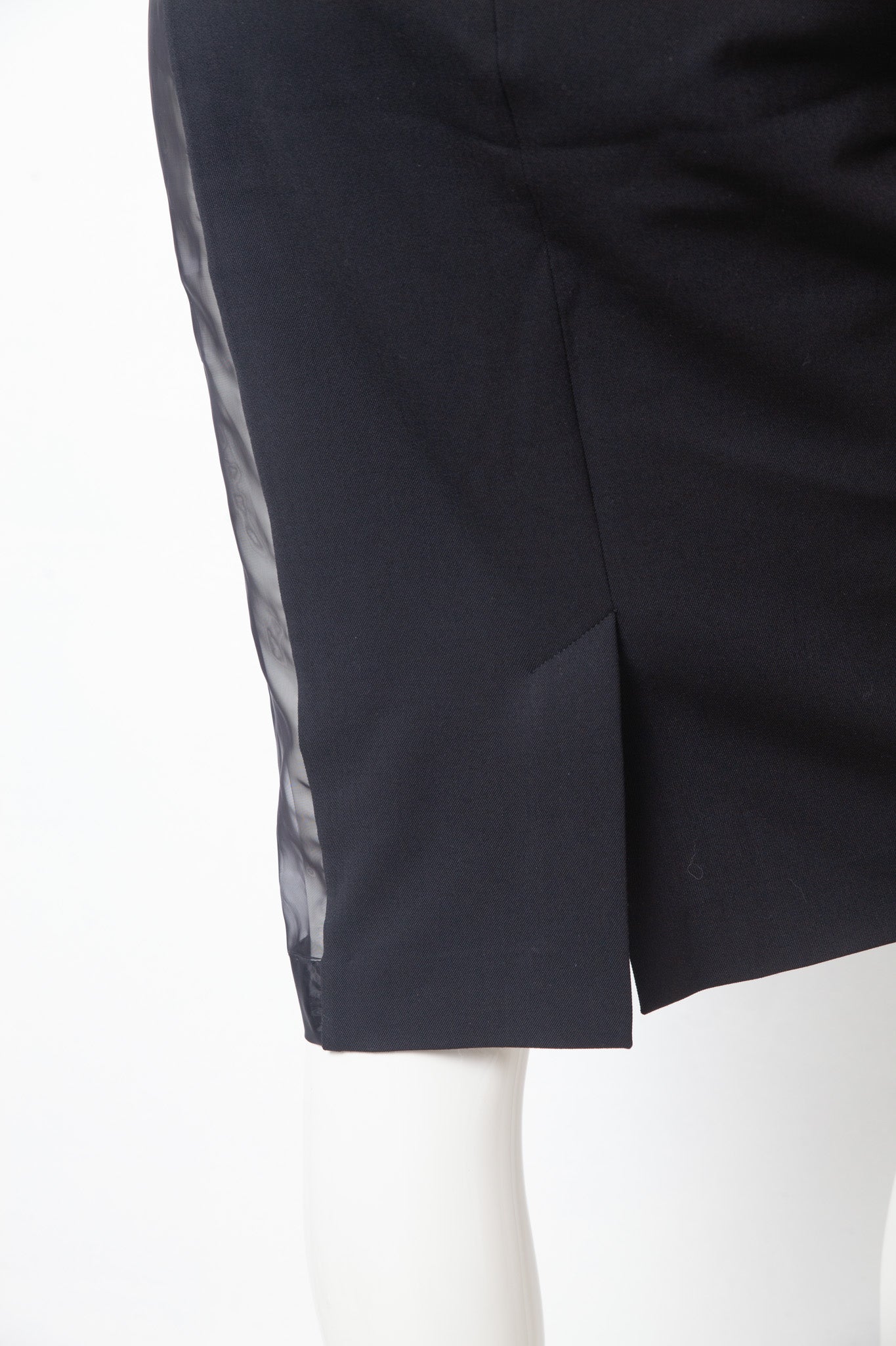 Jean Paul Gaultier for OVS 2016 black pencil skirt with mesh sides