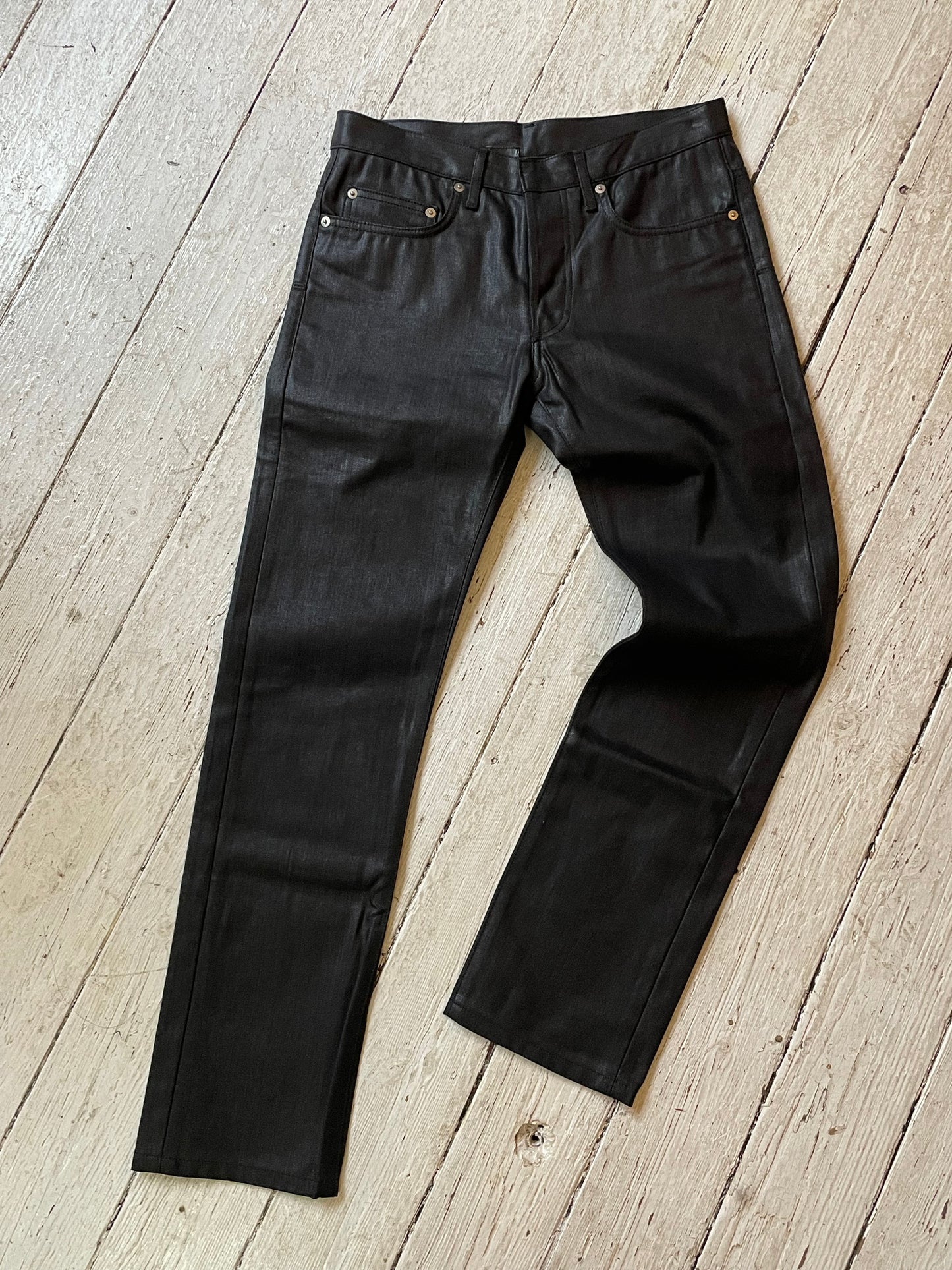 Dior by Hedi Slimane 2007 waxed black ultra skinny jeans