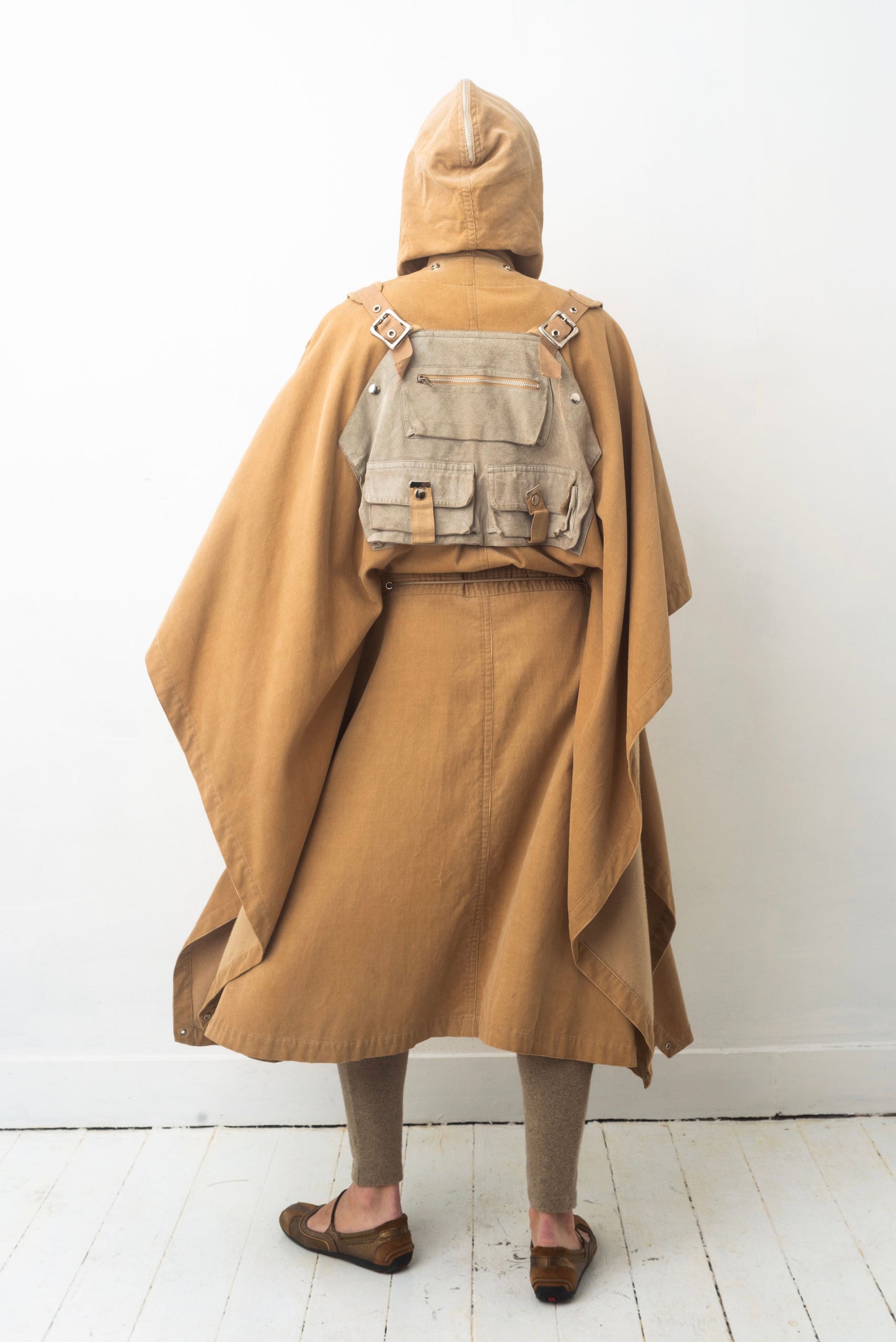 Kansaï Yamamoto 80’s dystopian cape with integrated backpack