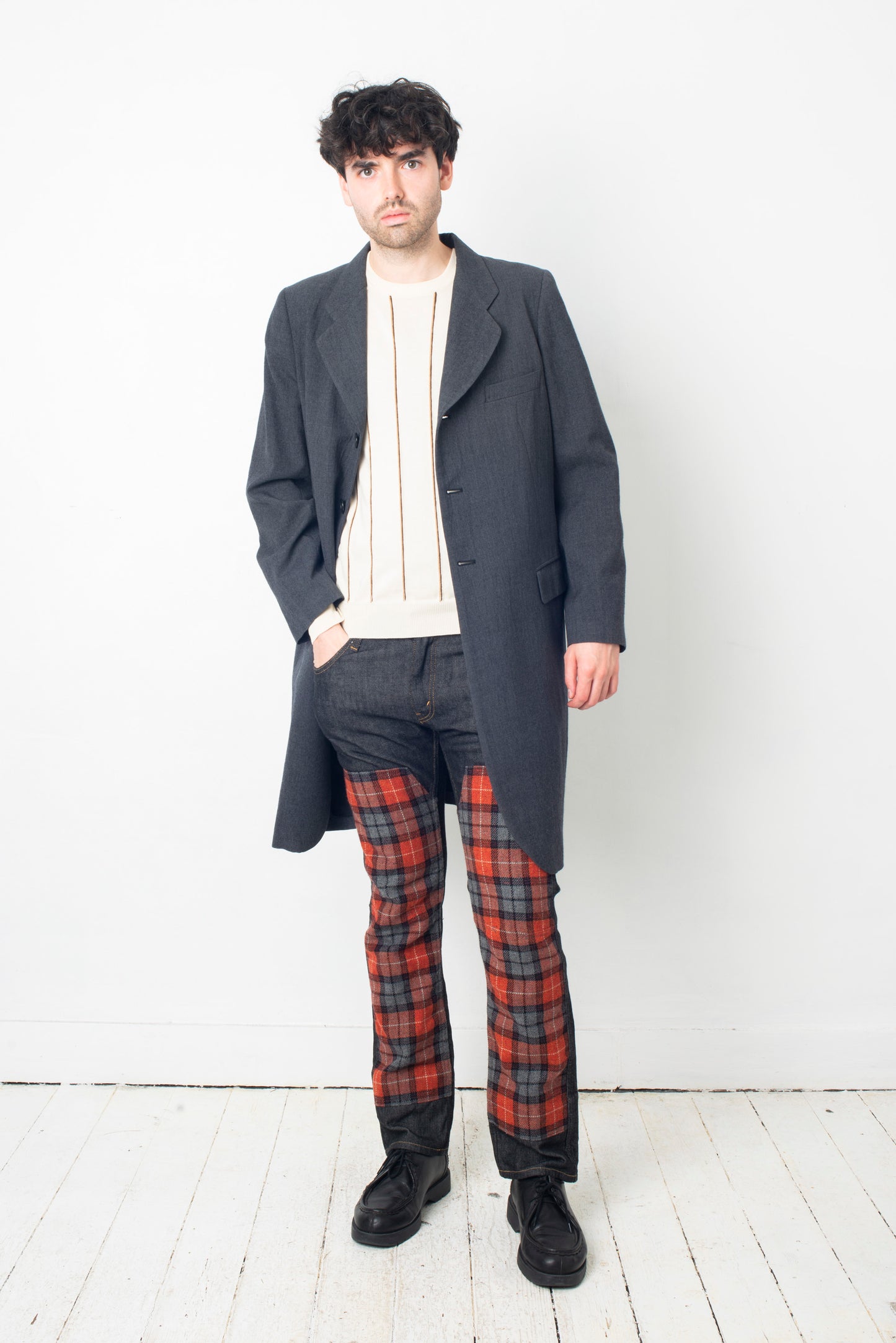 Junya Watanabe FW 214 patchwork denim trousers