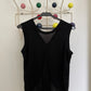 Calvin Klein 90's silk black knit reversible top with open back
