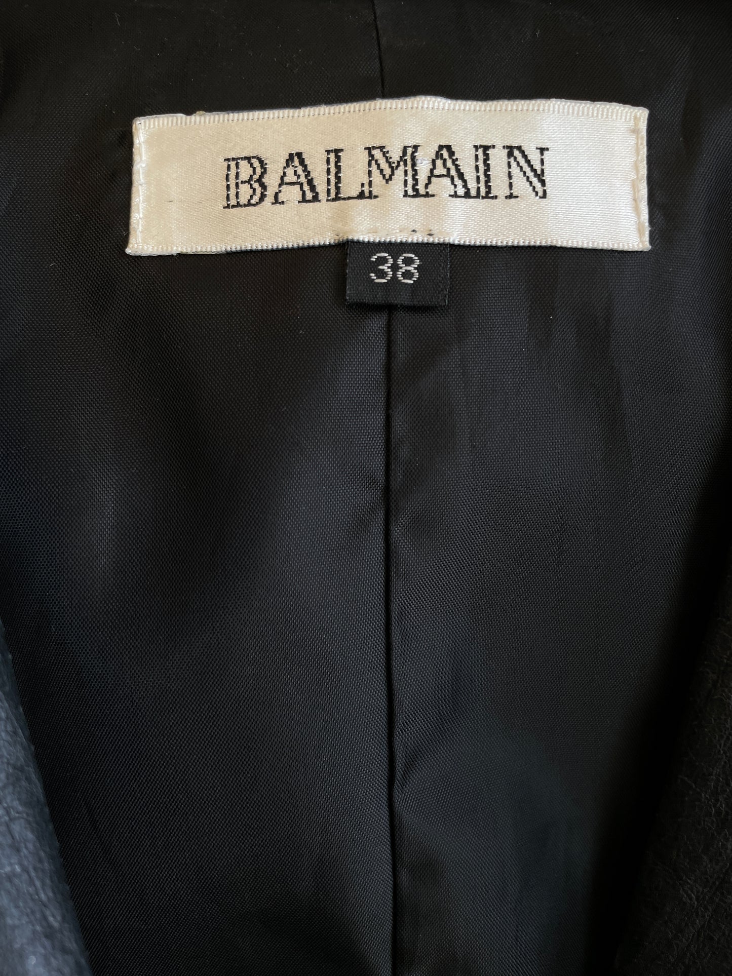 Balmain 2000's pigskin leather blue grey jacket with brass zippers