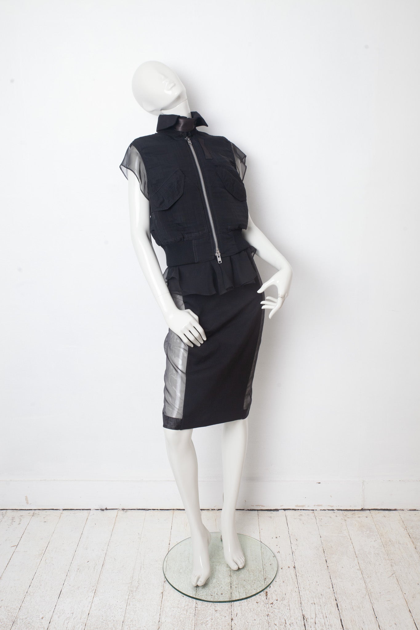 Sacaï SS 2015 double layered silk and cotton military gilet