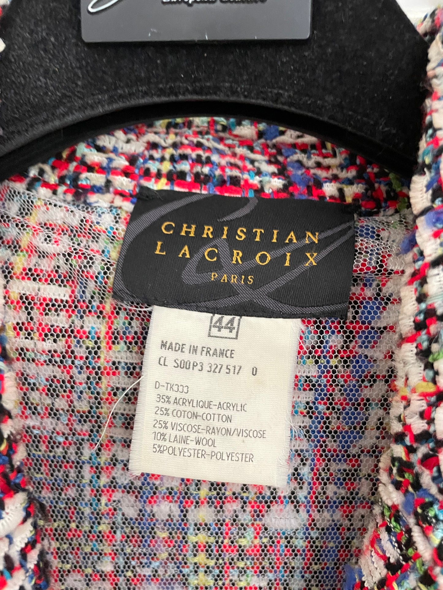 Christian Lacroix 90's knitted distressed multicolour jacket