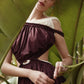 Céline SS 2017 aubergine jersey evening dress with open back