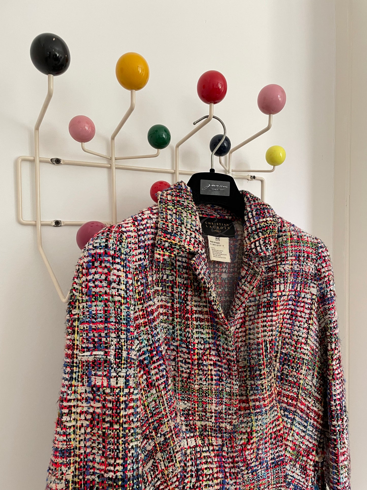 Christian Lacroix 90's knitted distressed multicolour jacket