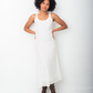 Emporio Armani 90's white long linen biased cut dress