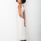 Emporio Armani 90's white long linen biased cut dress