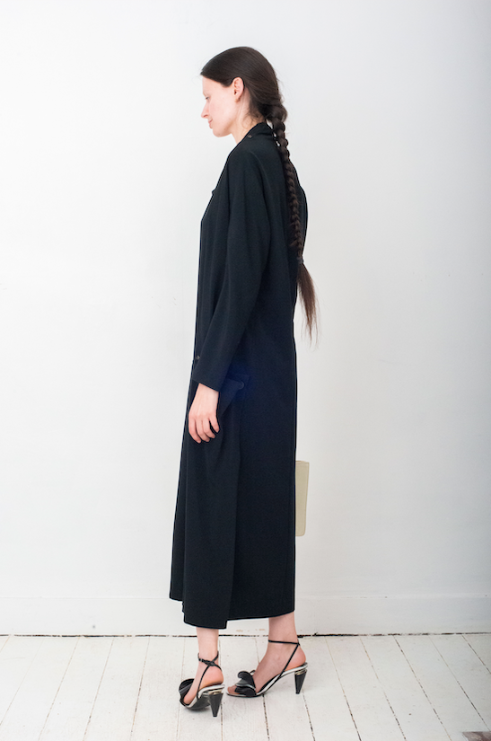 Yohji Yamamoto 80's black apron dress with attached jacket