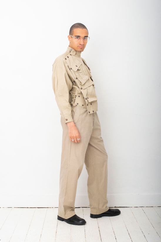 Dries van Noten beige cotton trousers