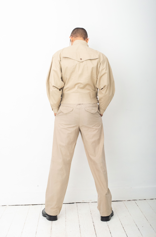 Dries van Noten beige cotton trousers