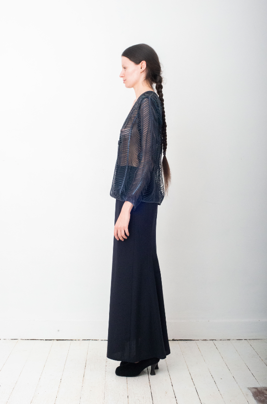 Yohji Yamamoto 90’s wool dark blue skirt