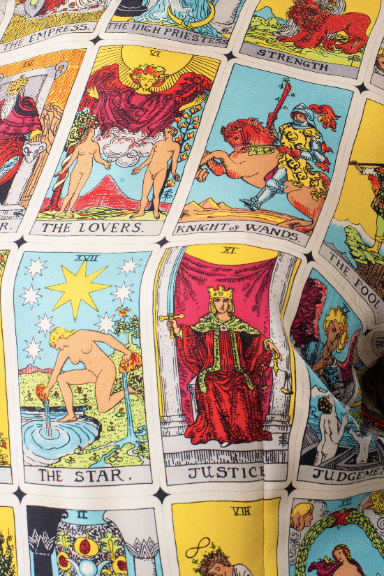 Ritaf Ozbek 80´s silk tarot shirt with attached scarf