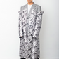 Comme des Garçons SS 2021 double layered silver abstract print coat