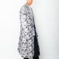 Comme des Garçons SS 2021 double layered silver abstract print coat