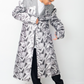 Comme des Garçons SS 2021 double layered silver abstract print coat