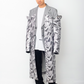 Comme des Garçons SS 2021 double layered silver abstract print coat