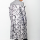 Comme des Garçons SS 2021 double layered silver abstract print coat