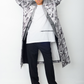 Comme des Garçons SS 2021 double layered silver abstract print coat