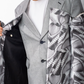 Comme des Garçons SS 2021 double layered silver abstract print coat