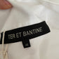 Ter et Bantine 2000's wide white tunic with bare shoulders and long sleeves