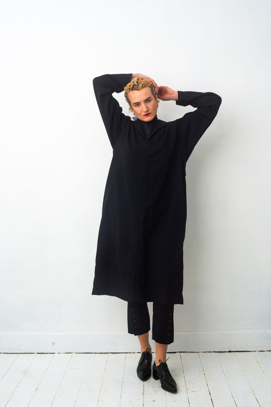 Comme des Garçons 90's black wool tunic dress