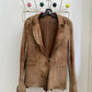 Sylvie Schimmel early 2000's leather patchwork roughly cut brown jacket