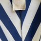 Krizia 80's silk diagonally striped navy and white summer dress