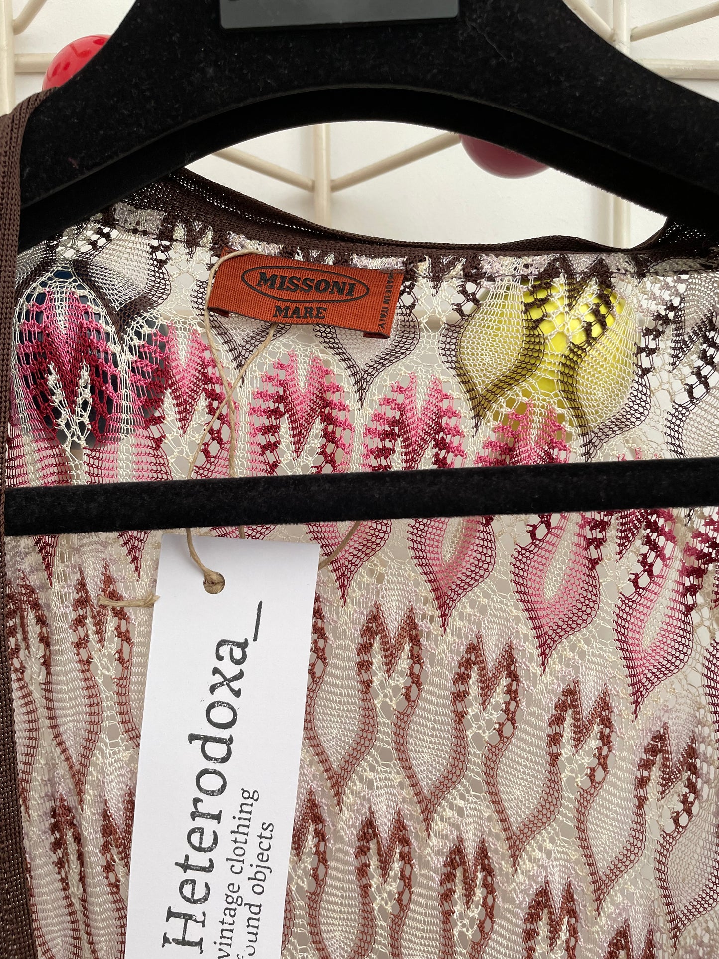 Missoni 90's knit wrap dress in shades of pink and brown