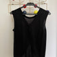 Calvin Klein 90's silk black knit reversible top with open back