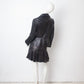 Armani 2000s black leather peplum jacket