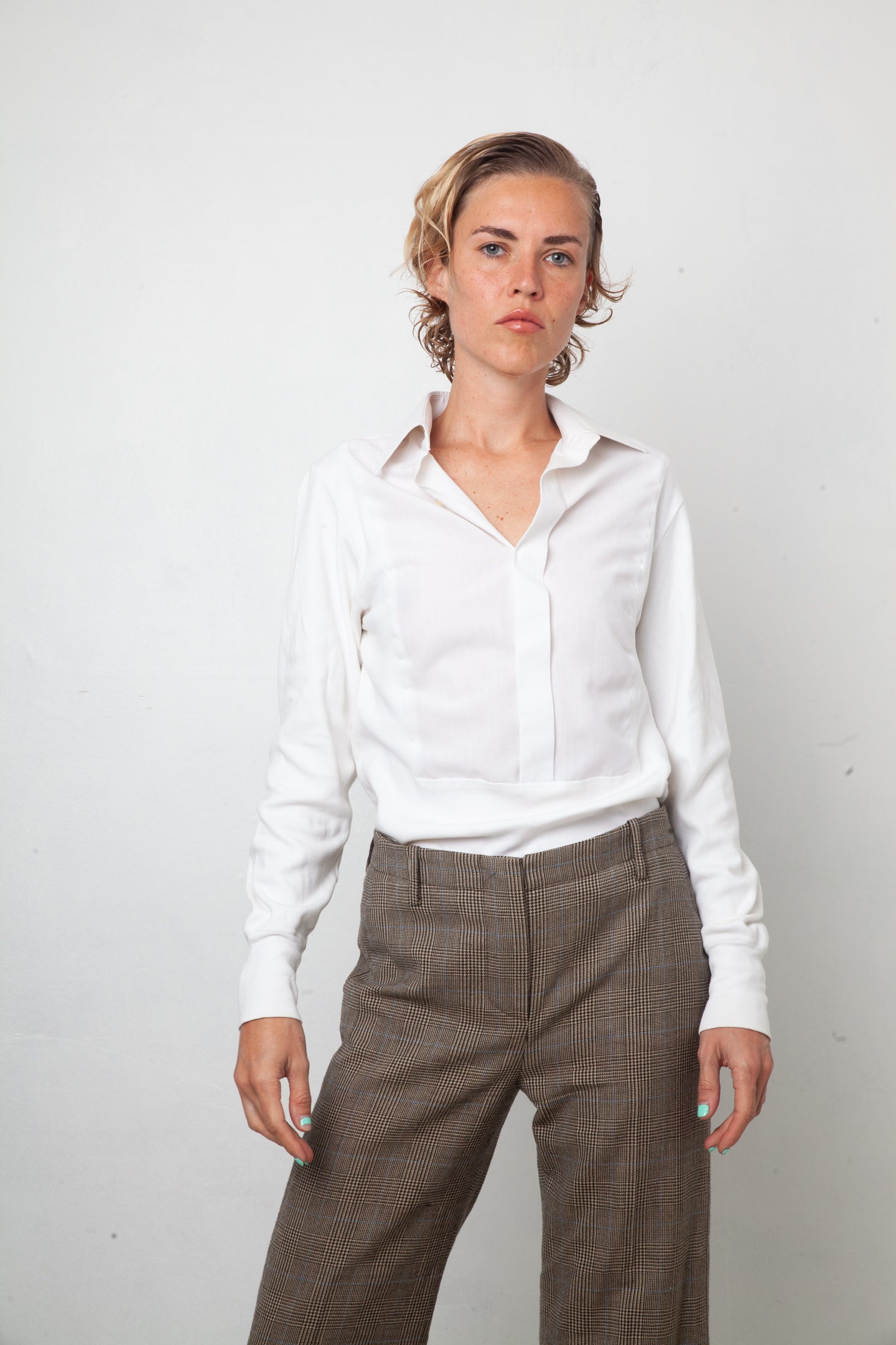 Margiela 90's white deconstructed cotton shirt