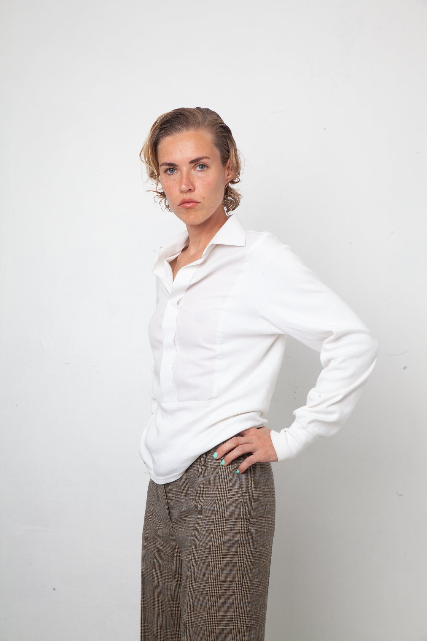 Margiela 90's white deconstructed cotton shirt