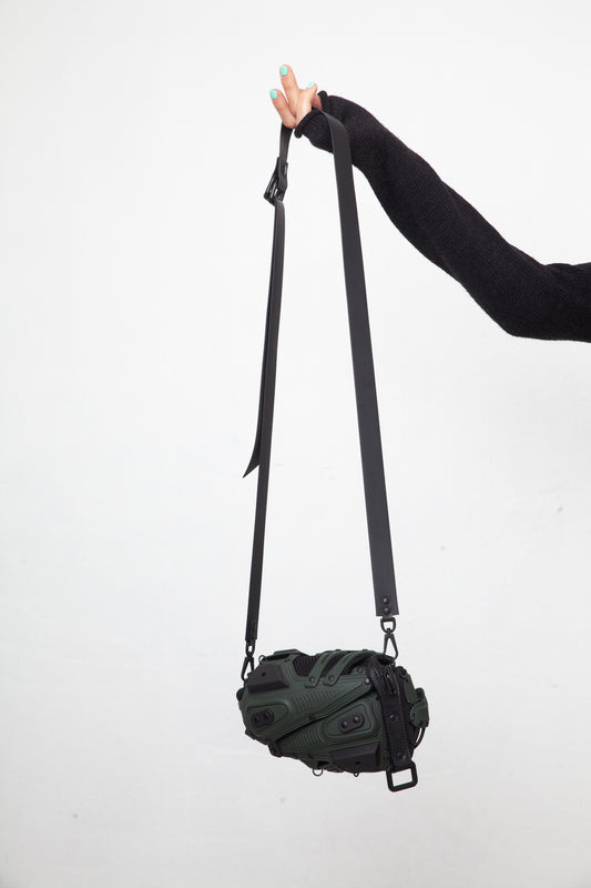 Kuboraum 2020's rubber assembled "grenade" khaki shoulder bag