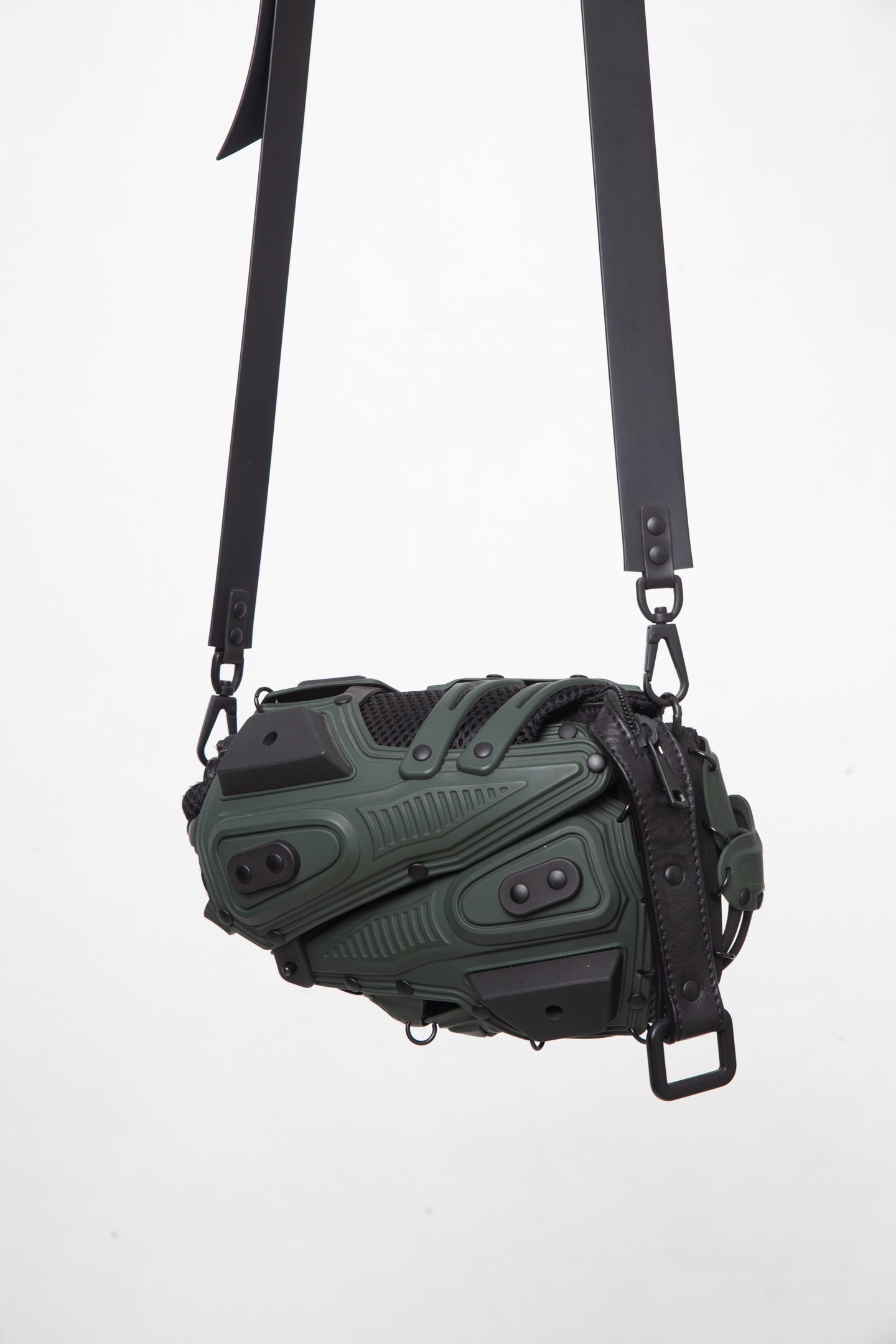 Kuboraum 2020's rubber assembled "grenade" khaki shoulder bag