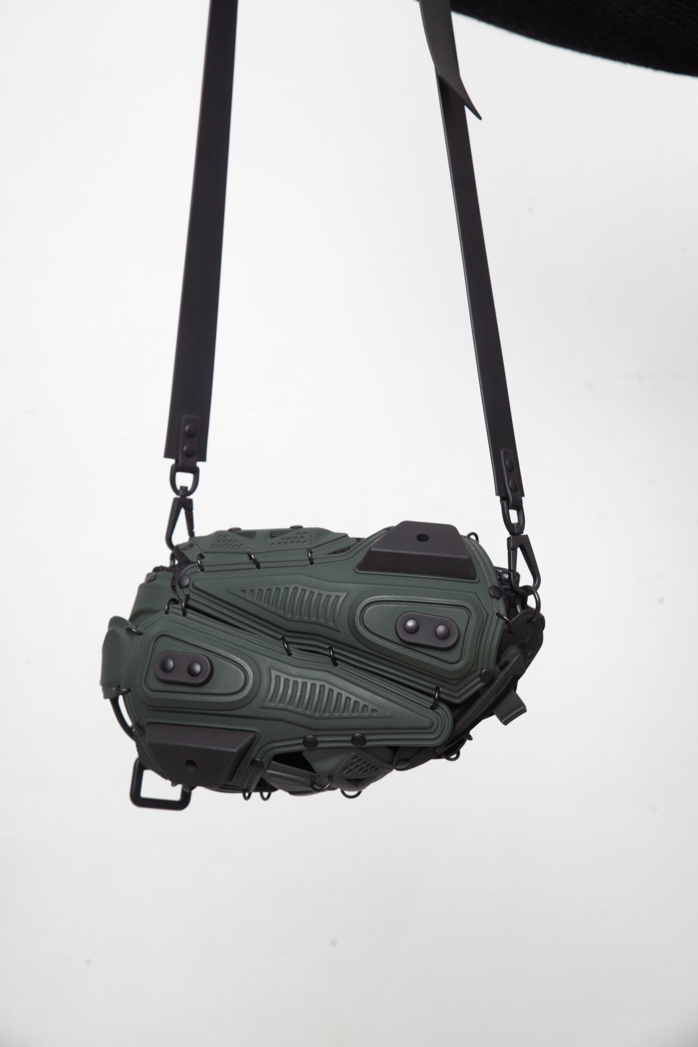 Kuboraum 2020's rubber assembled "grenade" khaki shoulder bag