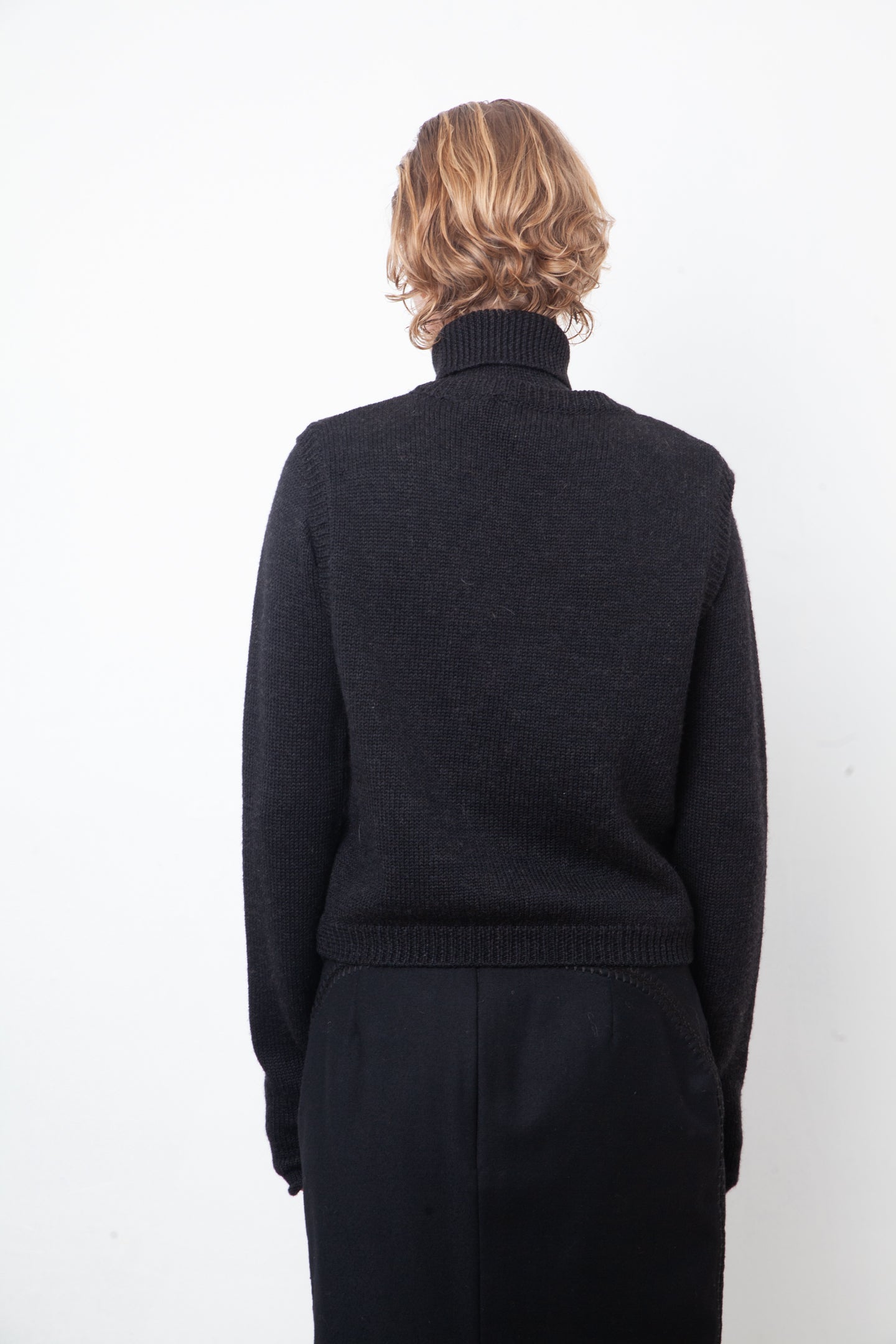 DKNY 90's wool and leather twinset (turtleneck & gilet)