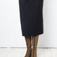 Alexander McQueen Fall 2002 black wool pencil skirt with embroidered stitching