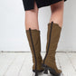 Prada FW 1999 neoprene khaki boots size 37