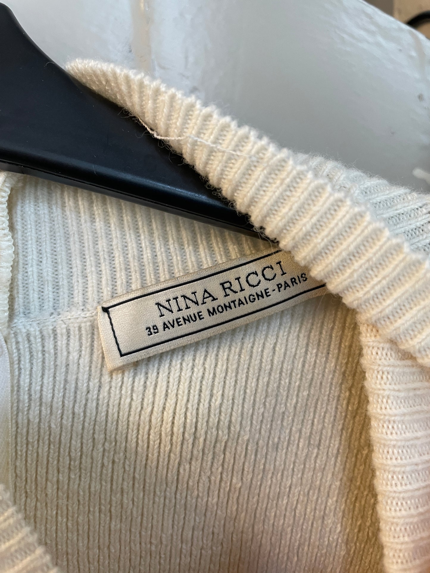 Nina Ricci 2000's cream slashed wool sweater