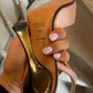 Prada 90's silk soft pink pointy heels with ankle strap size 38,5