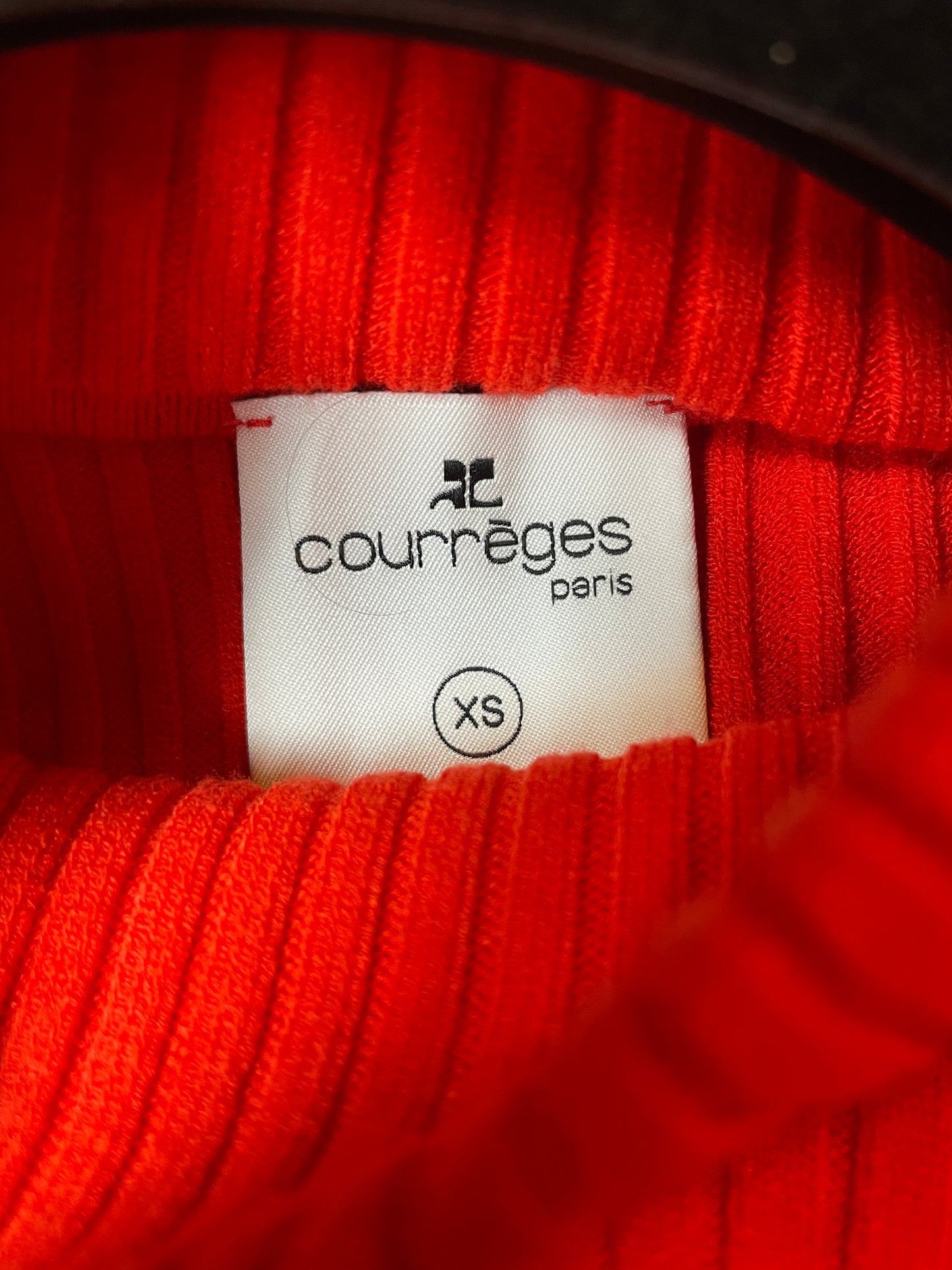 Courrèges 2020's bright red ribbed knit turtleneck sweater