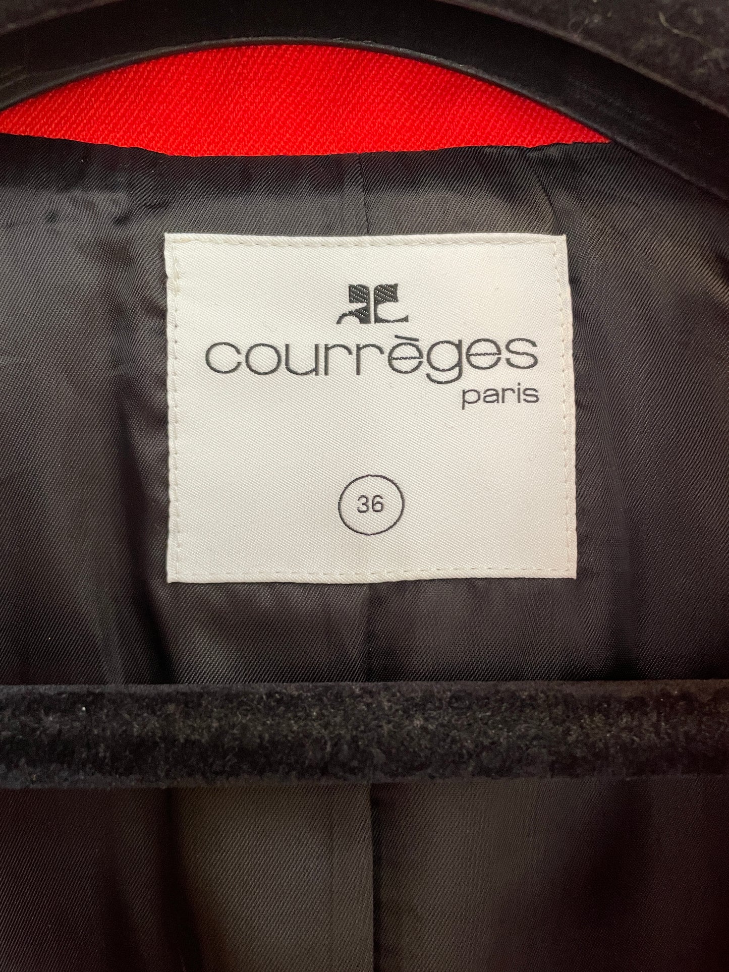 Courrèges 2020's red wool A-line coat