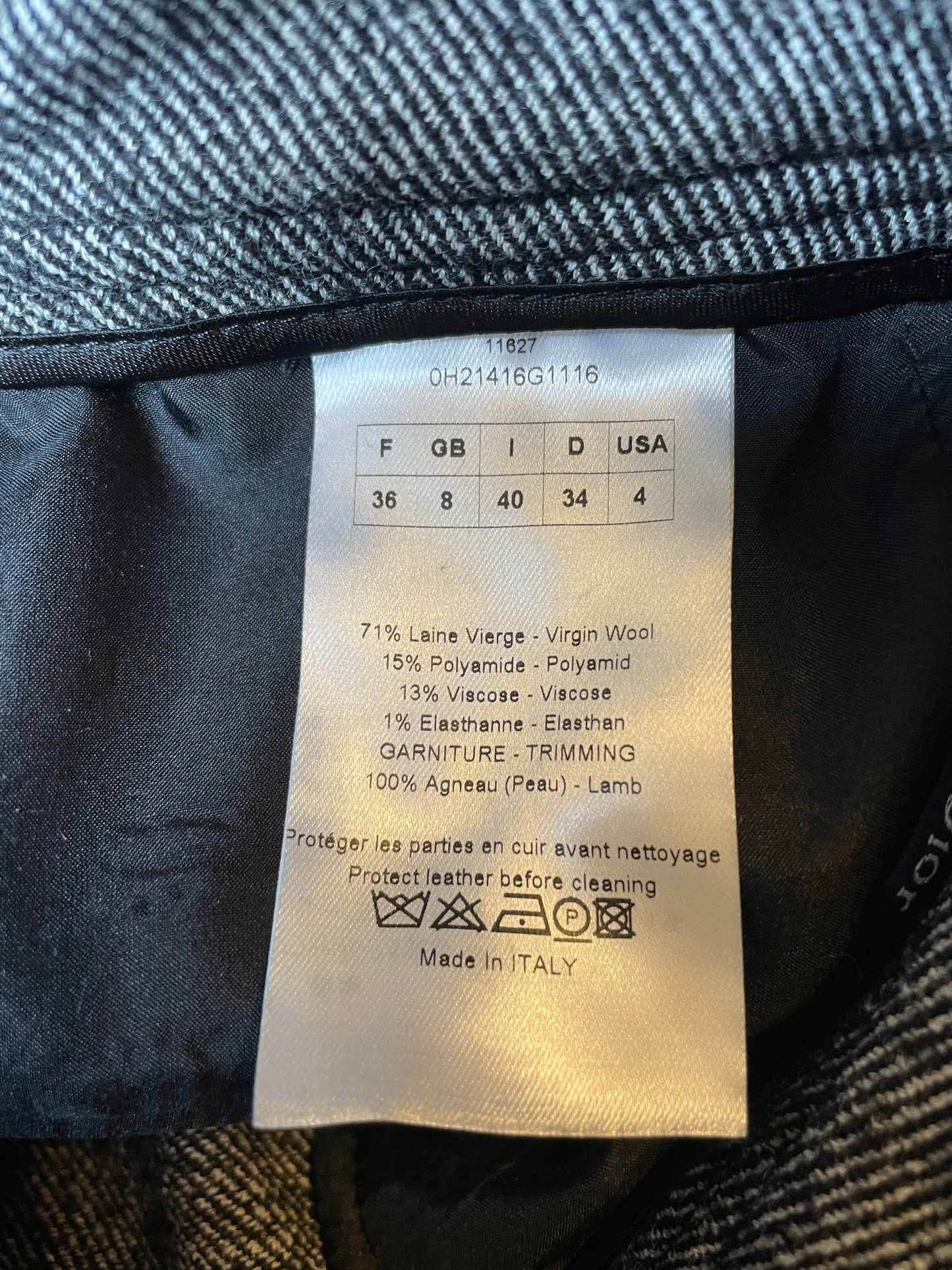 Christian Dior 2000's wool grey riding trousers with leather patches