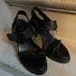 Ann Demeulemeester 2000's black sandals with velcro ankle straps size 37,5