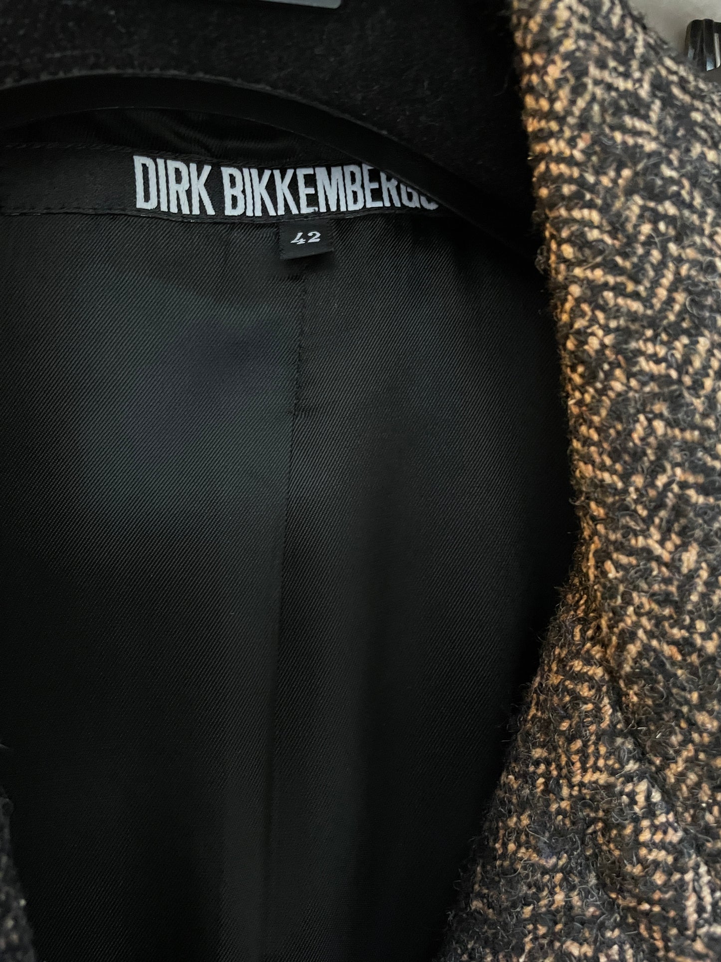 Dirk Bikkembergs 2000's wool brown suit with asymmetric zipper details
