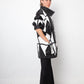 Yves Saint Laurent 80's black and white leather harlequin coat